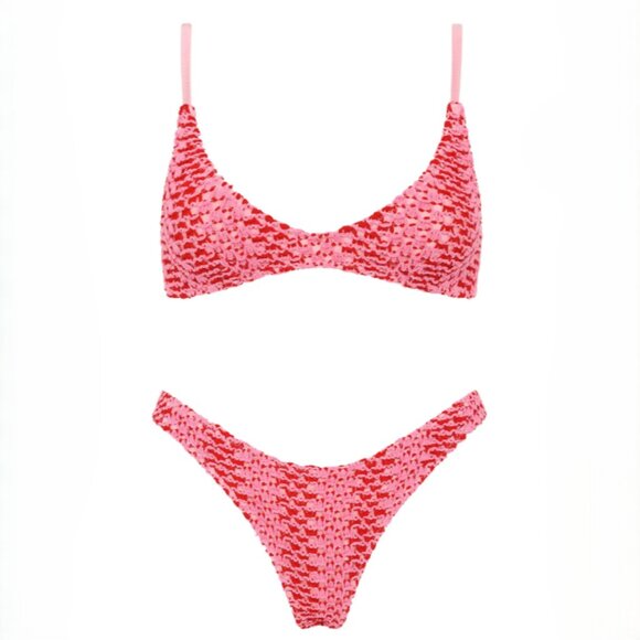 Triangl Maia Alina Pink Crochet Scoop Bikini Set - Top (M) & Bottom (S) NWT - Picture 1 of 12